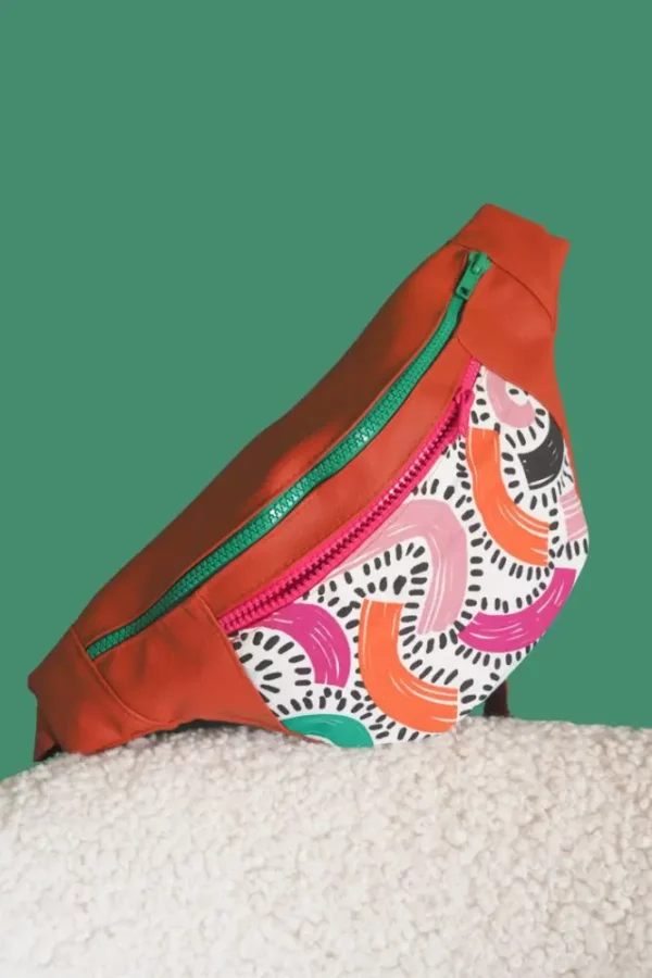 Banane originale Fanny simili cuir tissu imprimé coloré