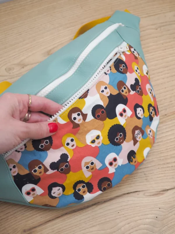 Sac banane XL les gens vue poche devant zippée