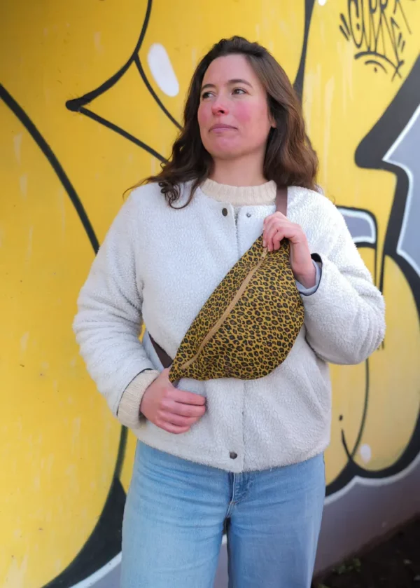 Sac banane imprimée léopard portée bandoulière réglable