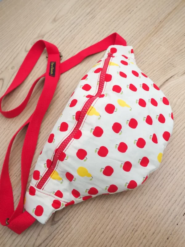 Sac banane femme bandoulière tissu imprimé les pommes