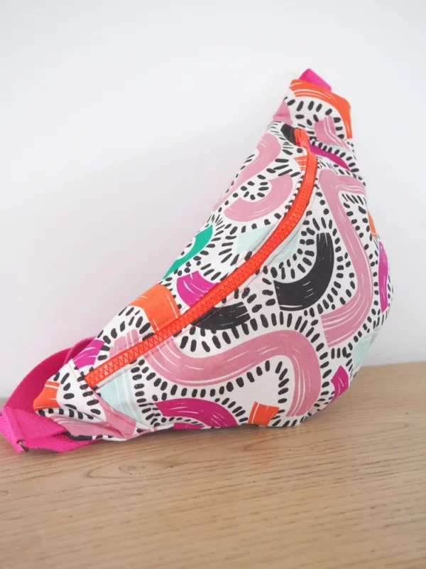 Banane imprimée femme fait main multicolore fuchsia orange Fanny