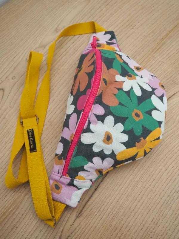 Banane femme fait main tissu imprimé fleurs multicolores Clara