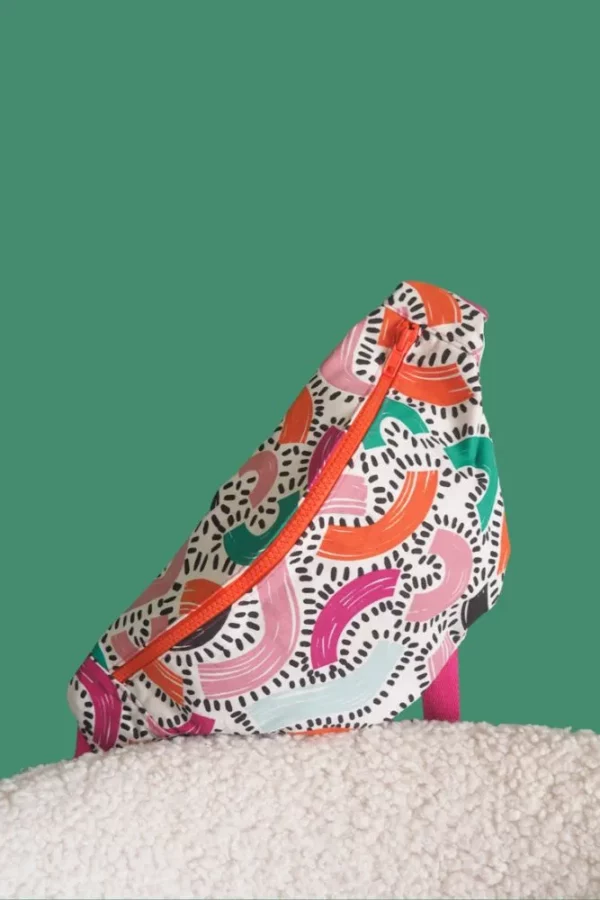 Sac banane tissu imprimé coloré multicolore fabrication française
