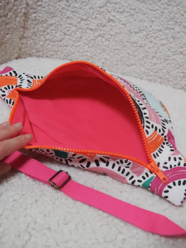 Banane imprimée Fanny tissu coloré vue intérieure ouverte