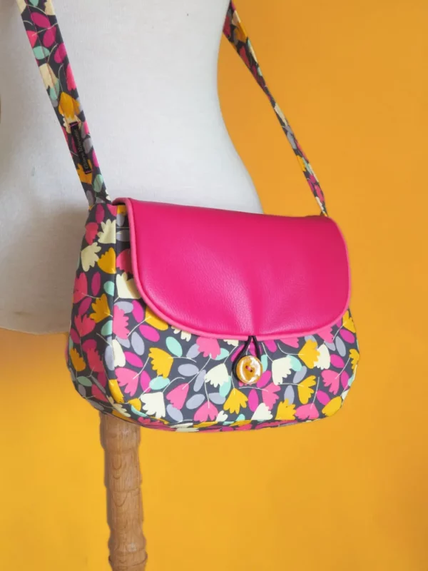 Sac réversible Cécile côté tissu fleuri coloré