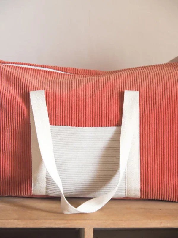Sac week-end corail vue poche devant