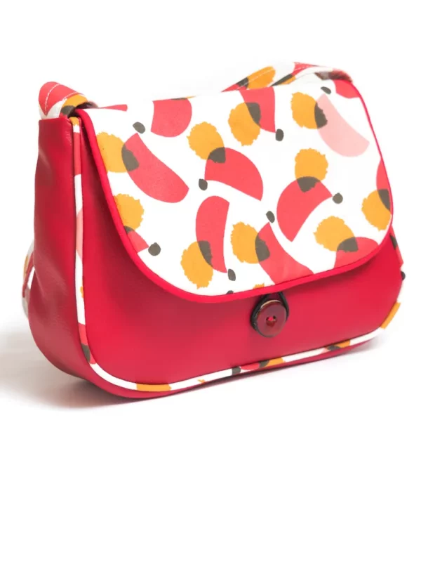 Sac femme réversible rouge blanc moutarde Matilda