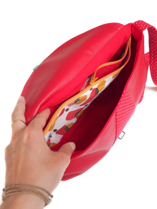Sac à main besace Matilda intérieur poche zippée compartiments