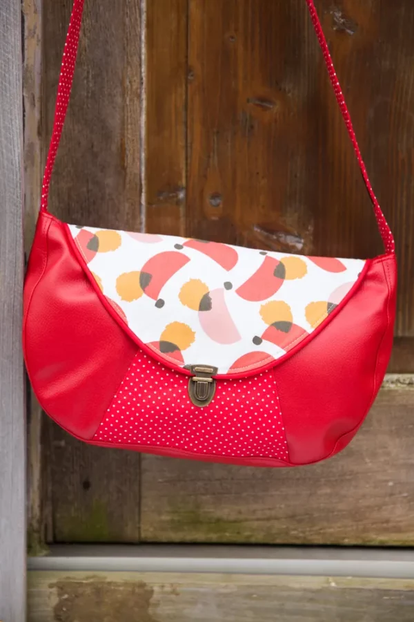 Sac besace artisanal rouge Matilda