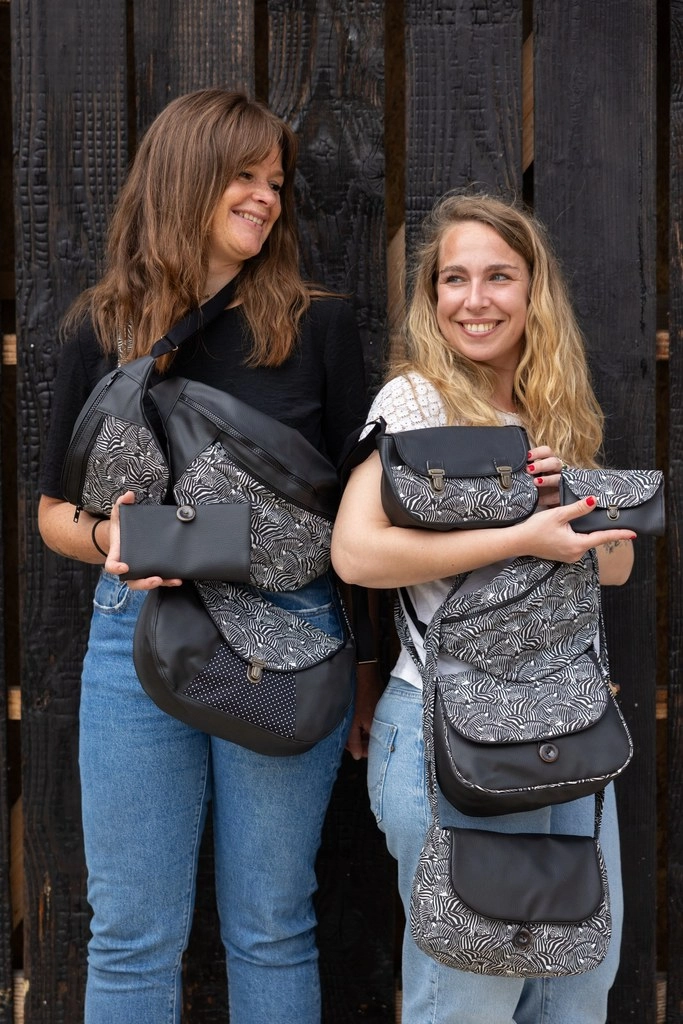 Collection Zèbre sac à main portefeuille porte monnaie bananes fait main
