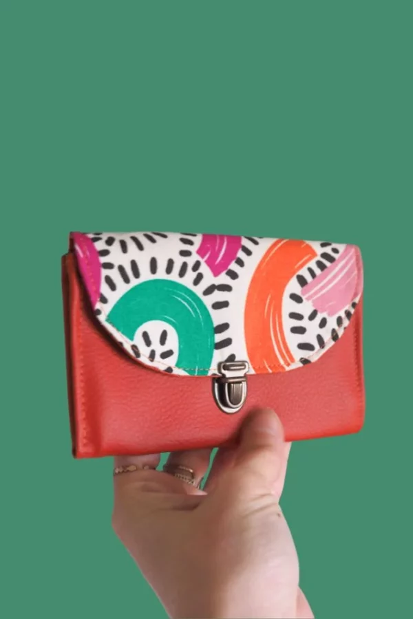 Porte monnaie cousu main rouille Fanny