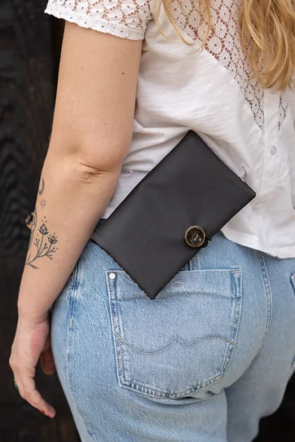 Portefeuille femme noir Zèbre fermé poche arrière