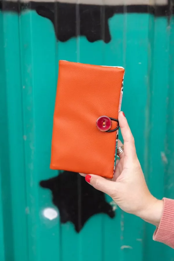 Portefeuille Fanny simili cuir rouille fermé