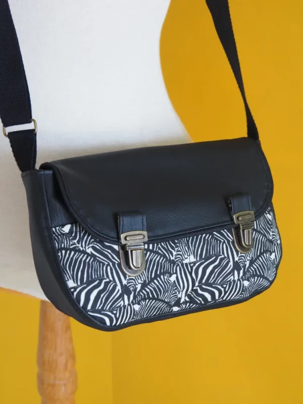 Sac à main l'essentiel Zèbre noir fait main en France