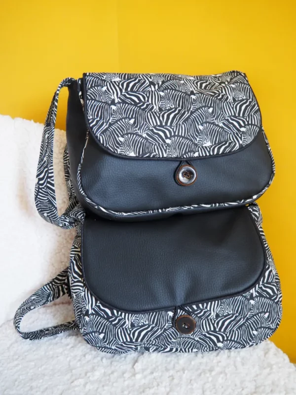 Sac réversible Zèbre fait main des deux côtés