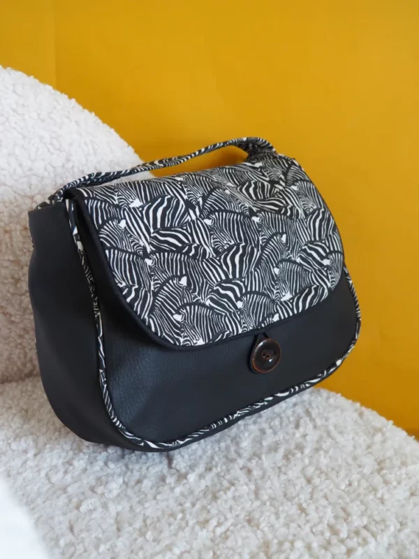 Sac réversible femme Zèbre côté simili cuir noir