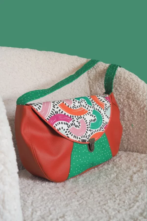 Sac besace Fanny profil rouille et vert