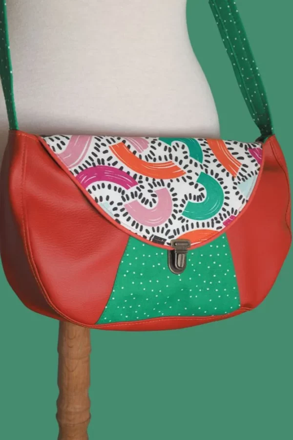 Sac besace Fanny rouille et vert