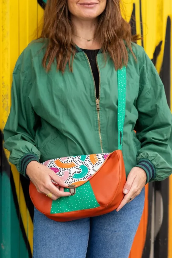 Sac besace Fanny fait main porté