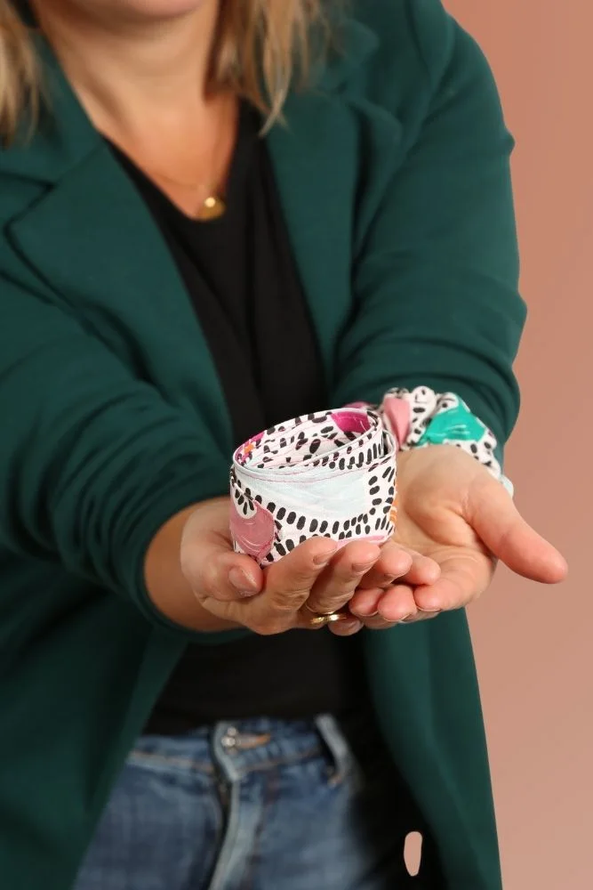 Ceinture Fanny cousue main en coton imprimé - Création artisanale Claire Rainette