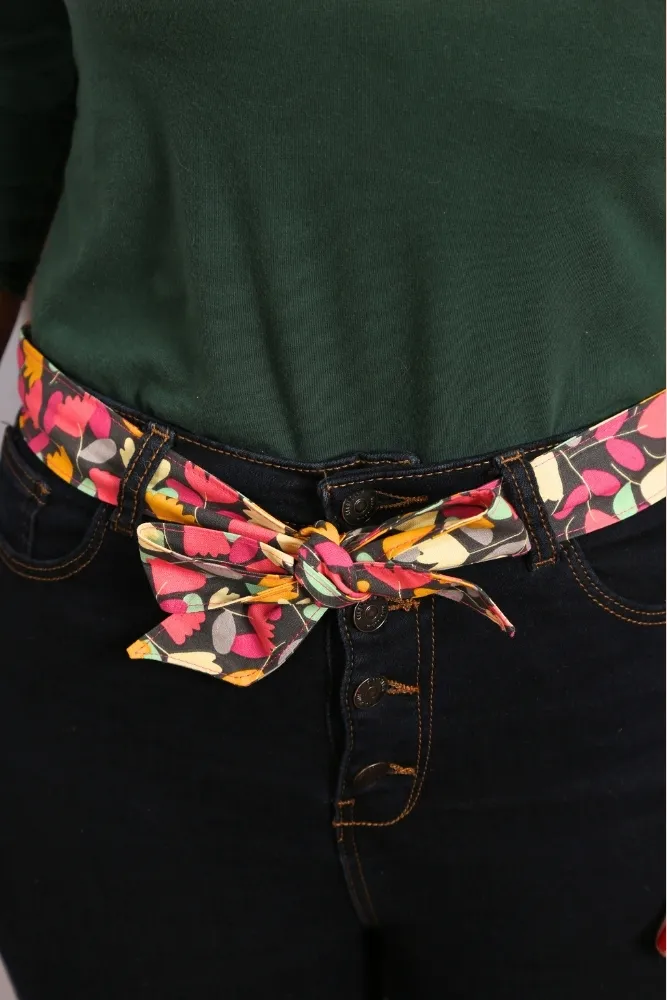 Ceinture Cécile en coton fleuri faite main en Bretagne