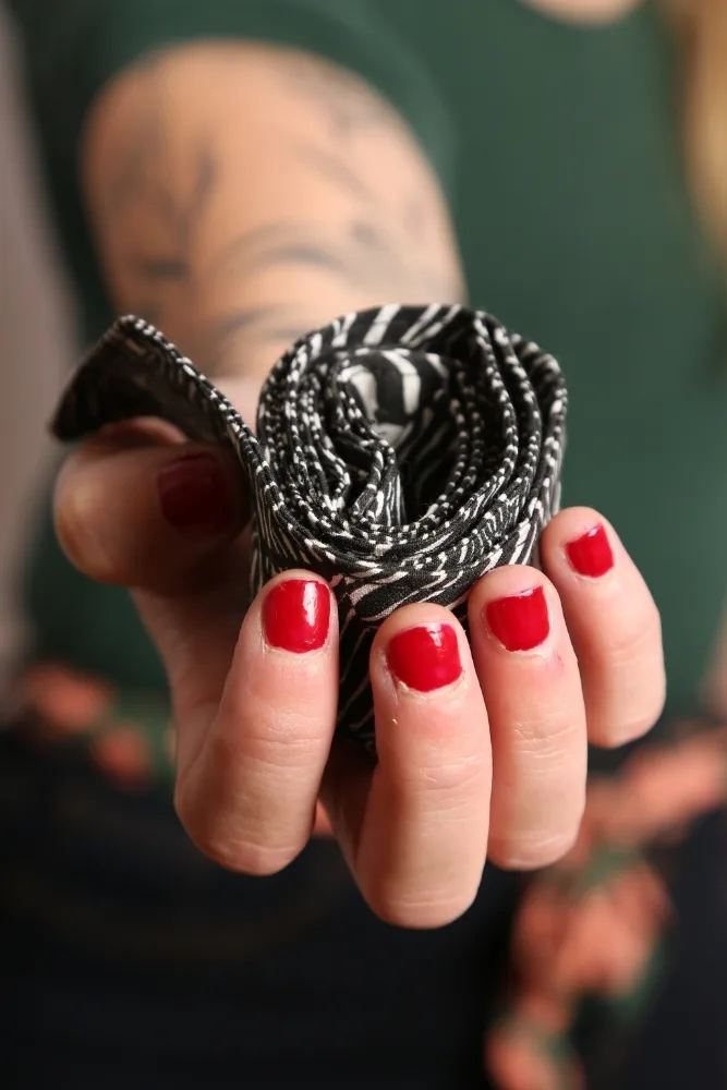 Ceinture femme en coton motif zèbre, cousue main avec soin dans l’atelier Claire Rainette