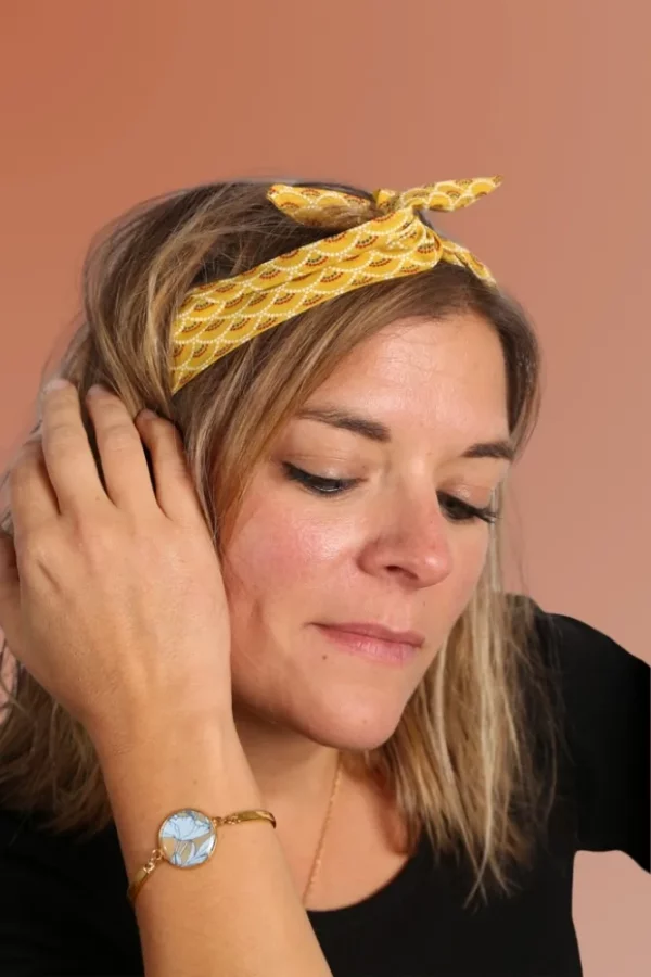 Bandeau Lou headband femme noué grâce à fil de fer