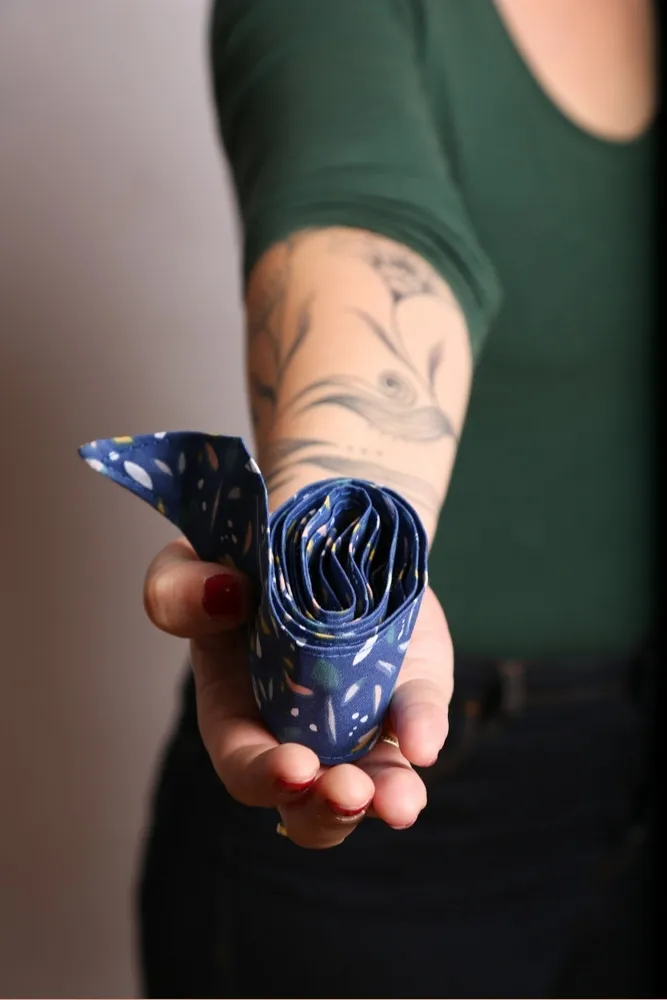 Ceinture en tissu faite main en Bretagne imprimé Bleuenn