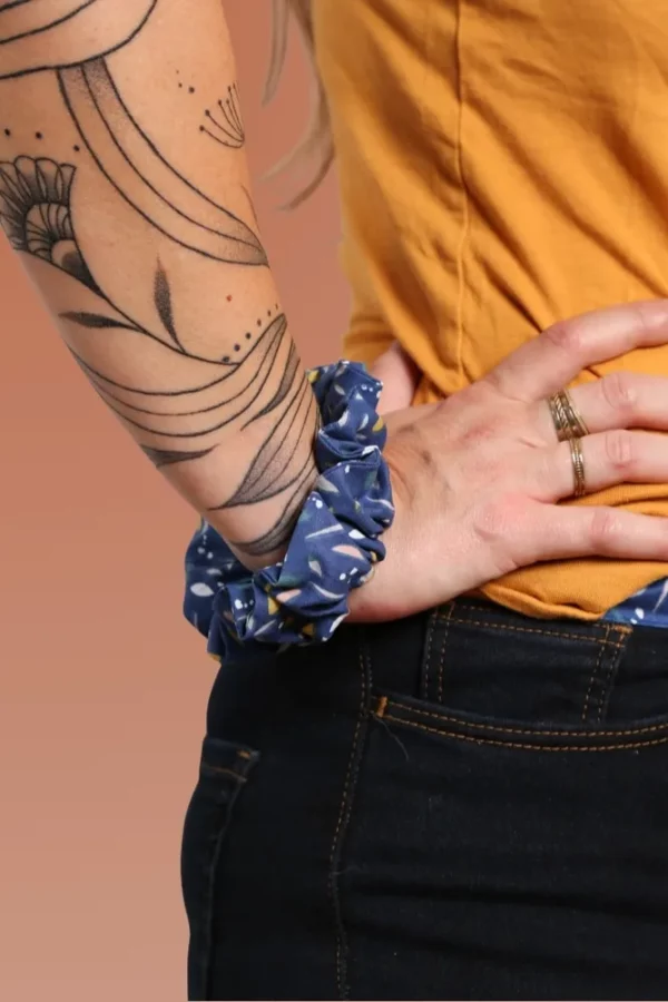 Chouchou fait main en France tissu imprimé Bleuenn