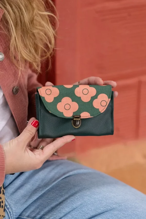 Porte-monnaie Pimprenelle cousu main fleuri