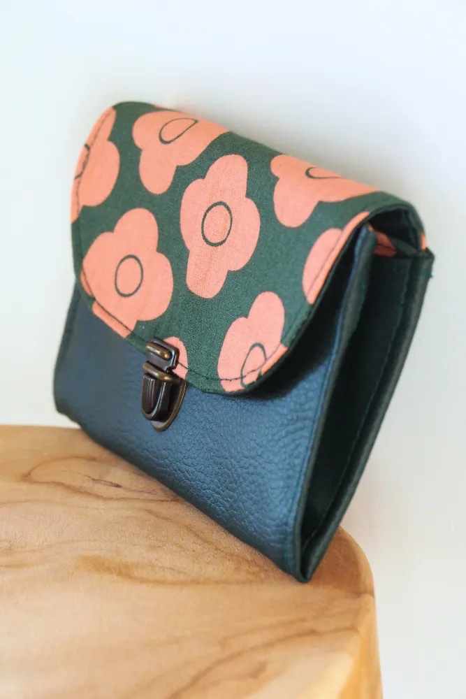 Porte monnaie fait main Pimprenelle vue profil soufflet