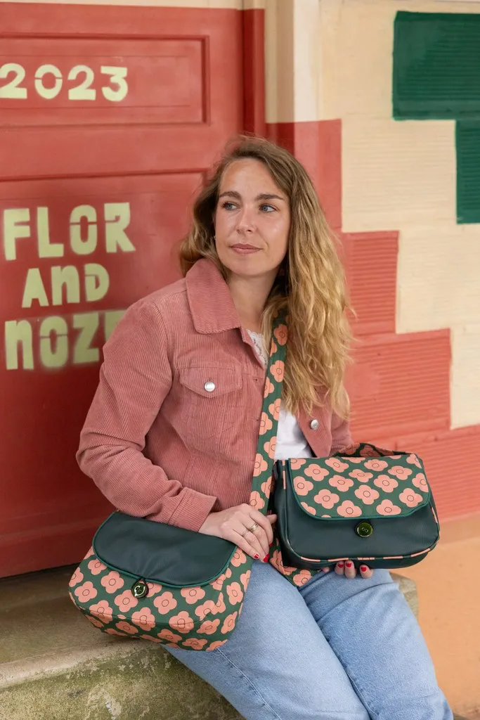 Sac réversible femme fait main, collection Pimprenelle, vue des deux côtés