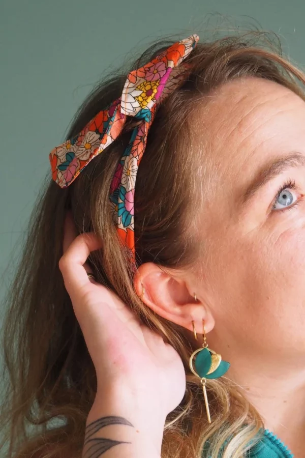 Bandeau cheveux tissu fleurs Luz