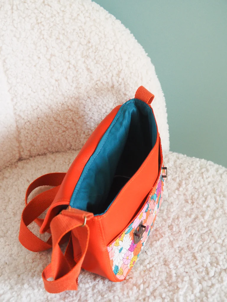 Sac artisanal français femme cousu main en Bretagne collection Luz vue intérieur