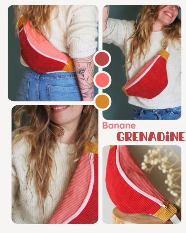 Banane velours Grenadine cousue main – Claire Rainette